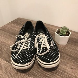 Vans Low Top Black & White Polka Dot Sneakers